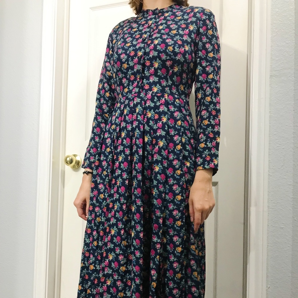 Vintage 80s Laura Ashley button down front dress